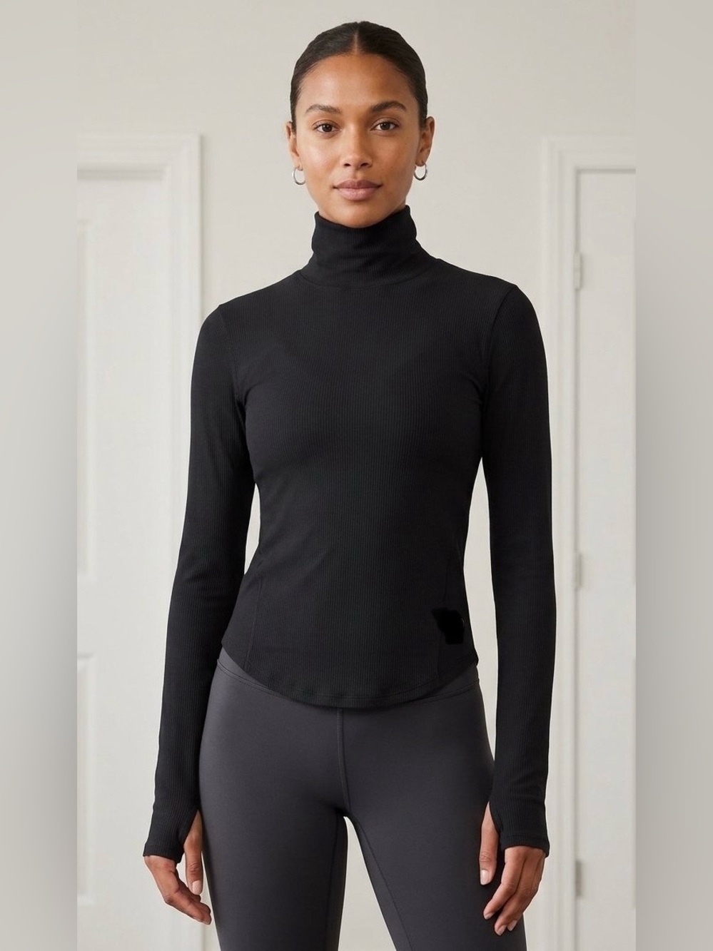 lululemon athletica Black Long-Sleeve Turtleneck Top